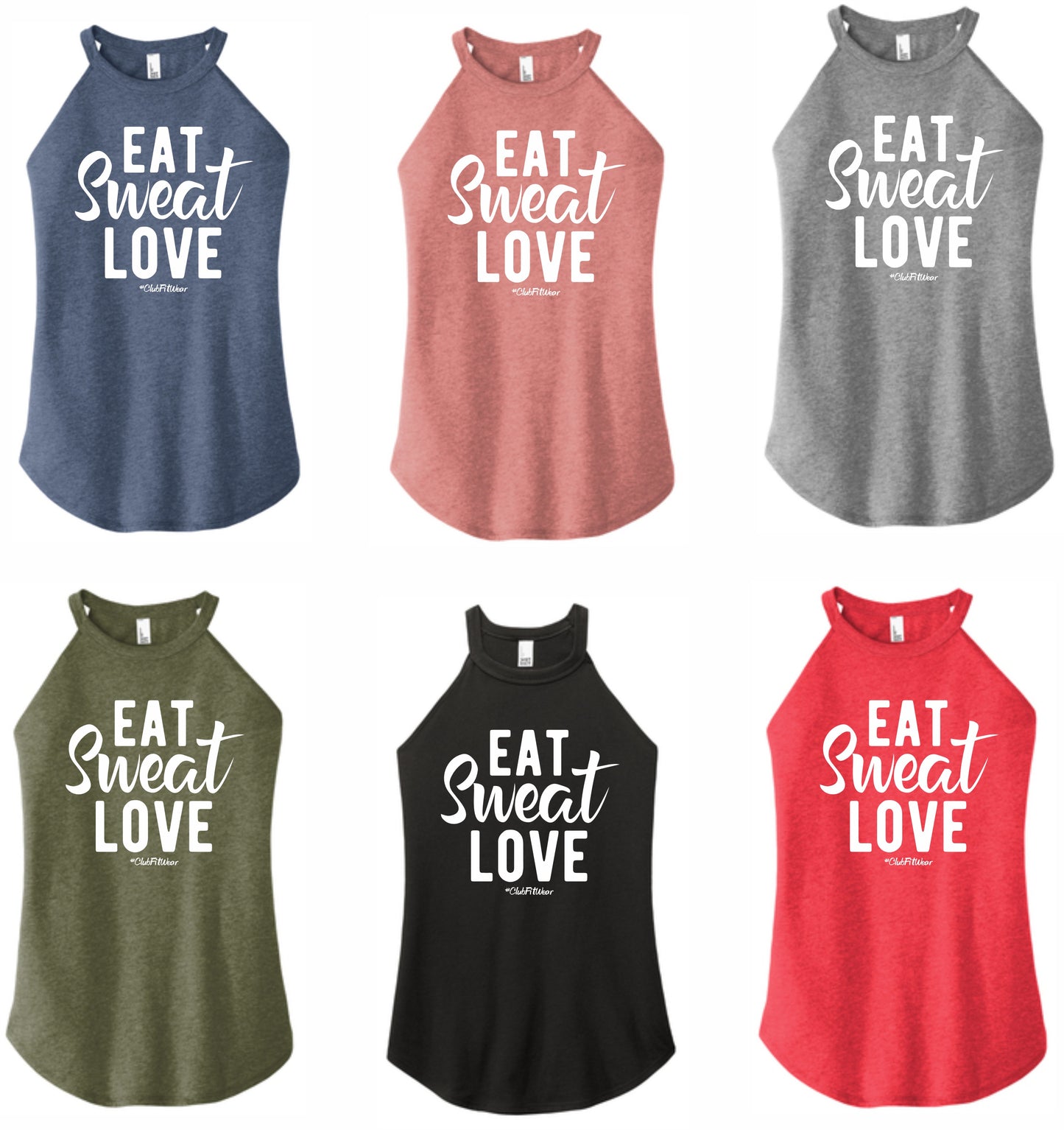 Eat Sweat Love - High Neck Rocker Tank