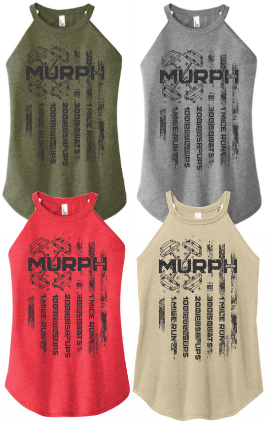 Murph 2025 Barbell Flag - High Neck Rocker Tank