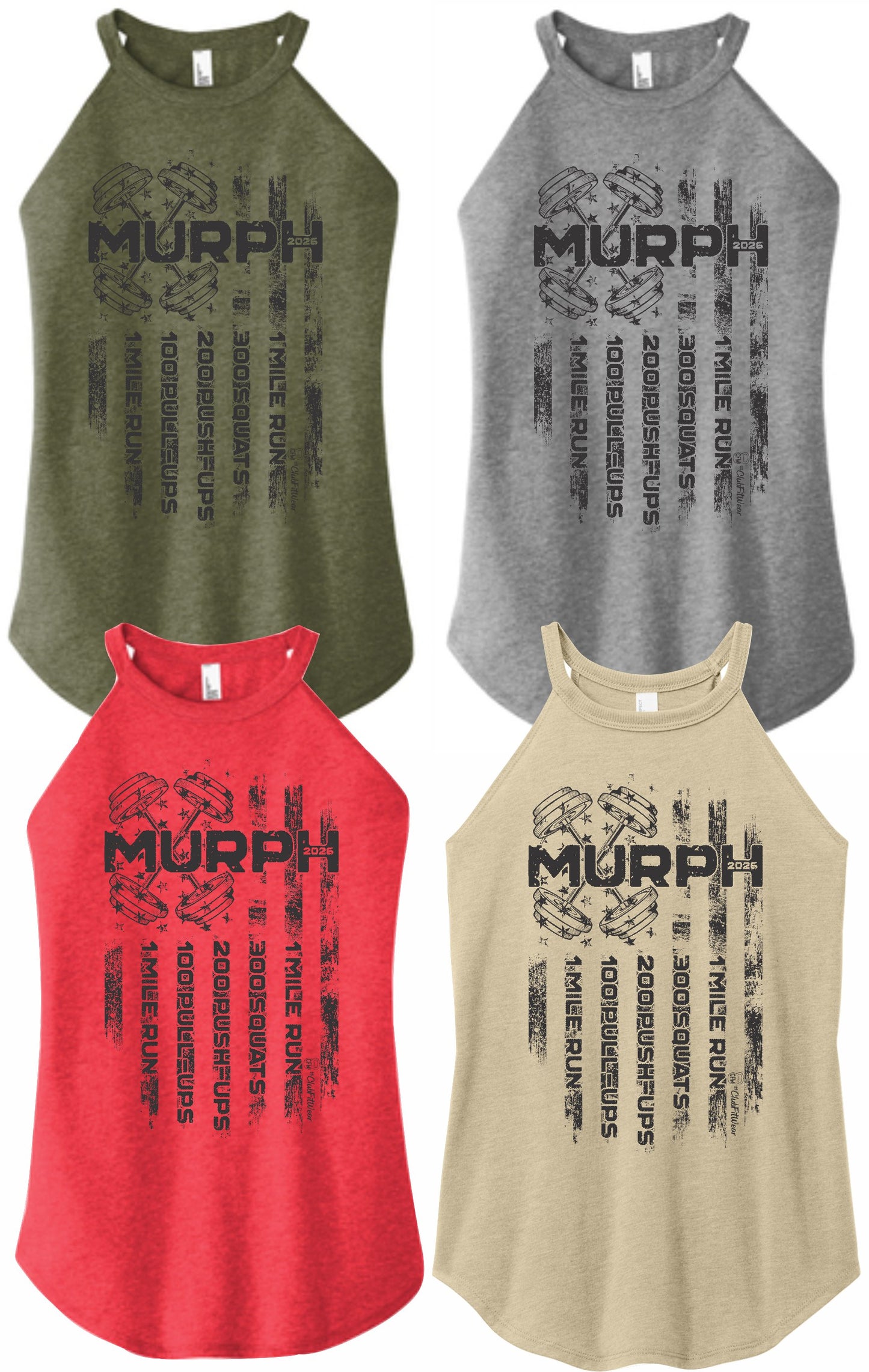Murph 2026 Barbell Flag - High Neck Rocker Tank