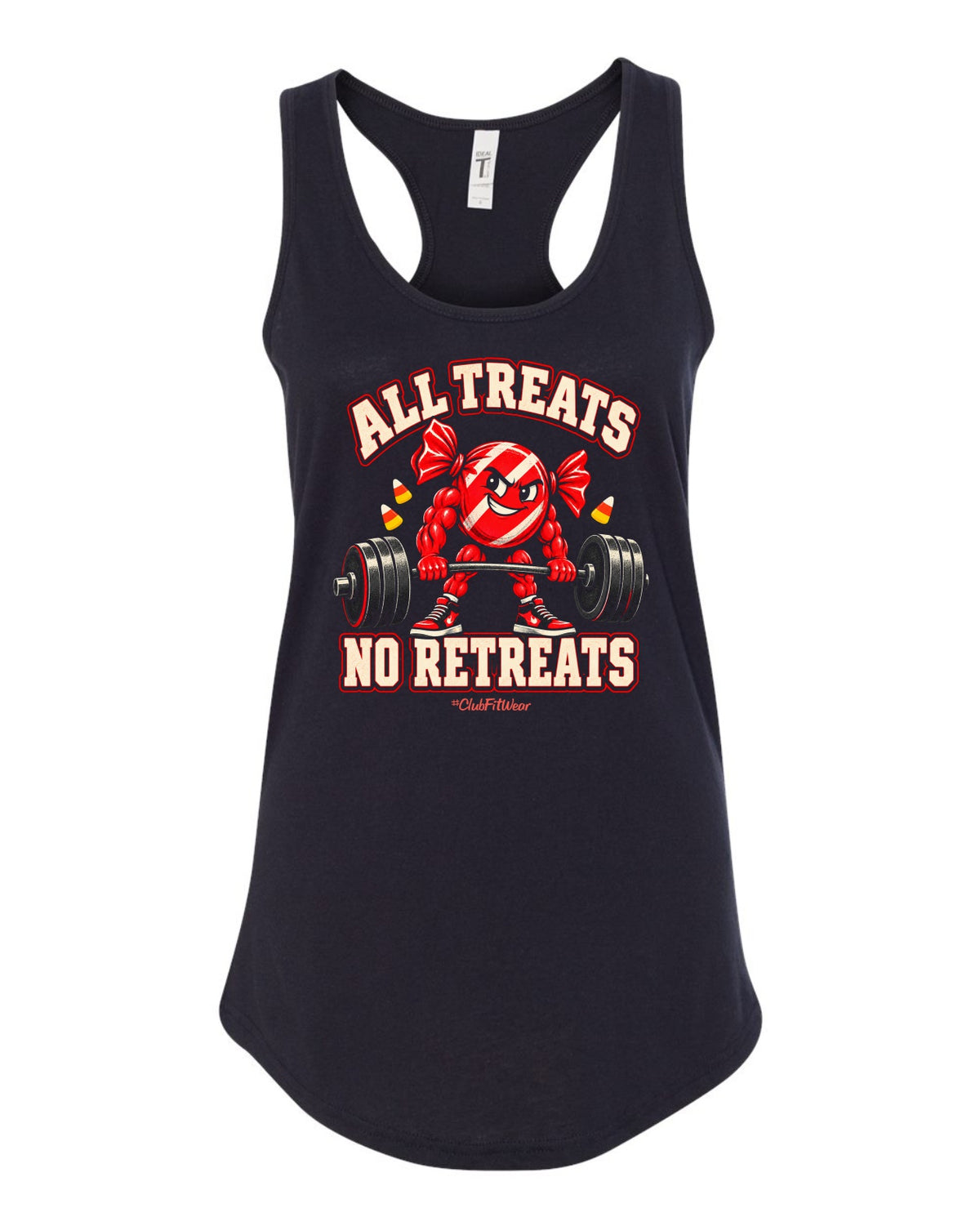 All Treats No Retreats Racerback Tank - Black