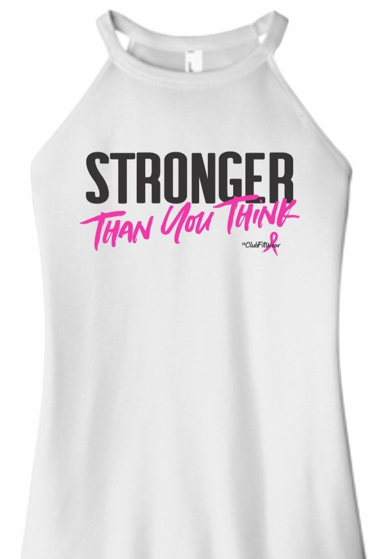 Stronger Than You Think - Breast Cancer Awareness Rocker Tank