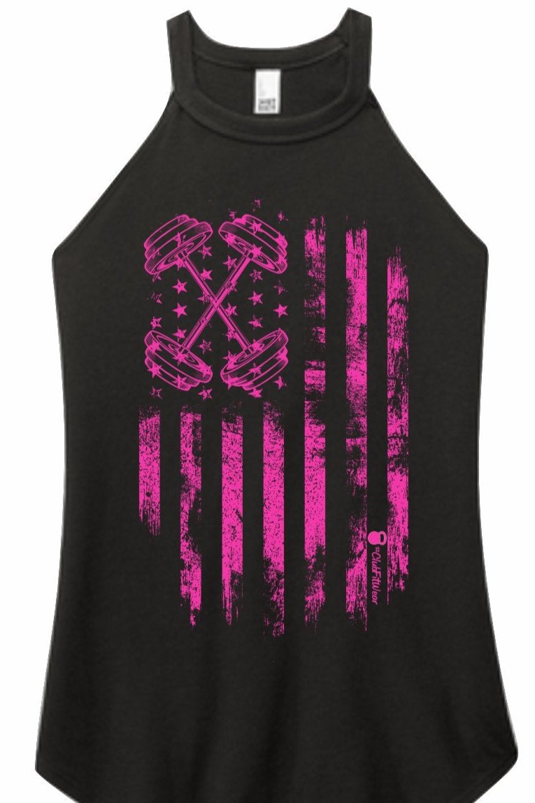 Pink Barbell - Breast Cancer Awareness Rocker Tank