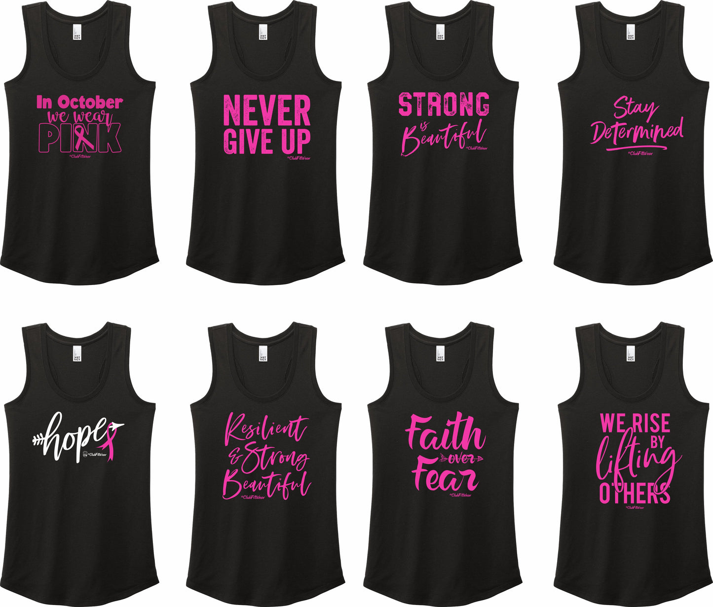 All Black Breast Cancer Awareness Premium Racerback Tanks