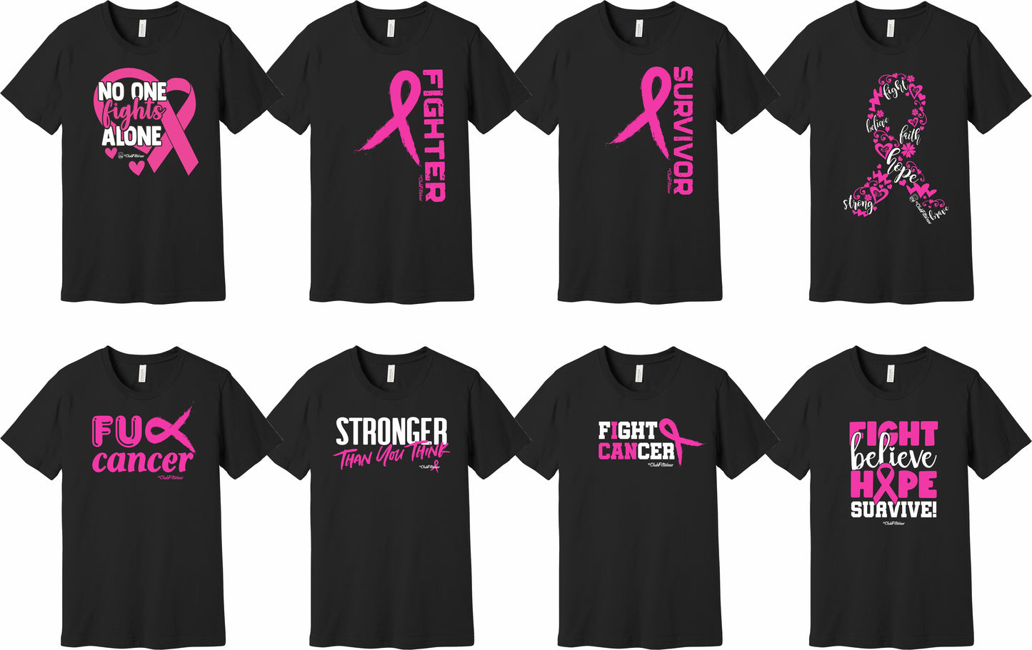 All Black Breast Cancer Awareness Prints 2 - Unisex Tees