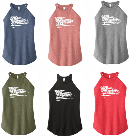 Freedom Flag - High Neck Rocker Tank