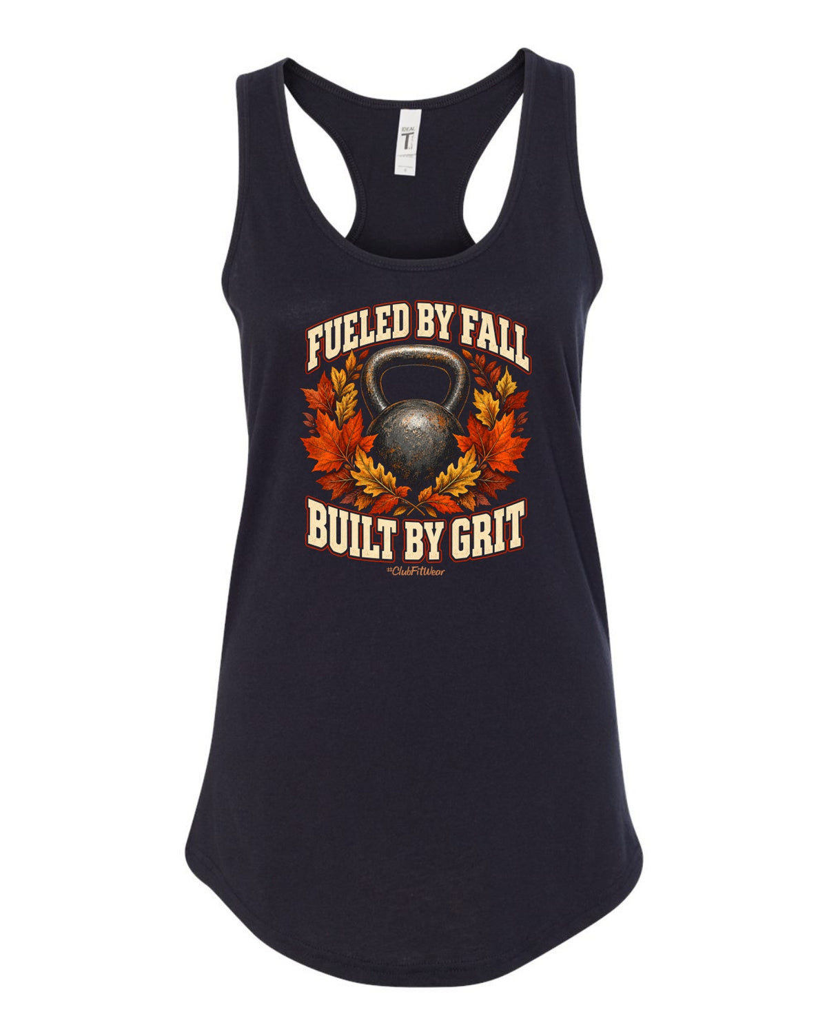 Fueled by Fall, Built by Grit Racerback Tank - Black