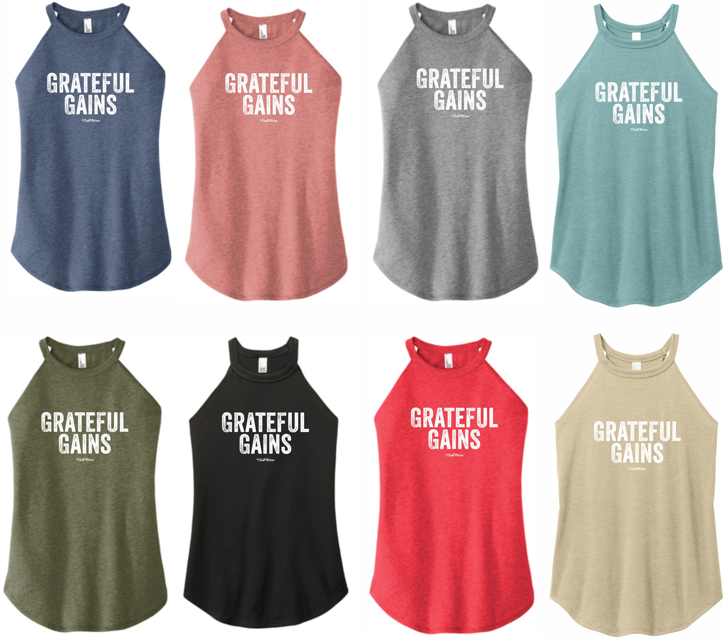 Grateful Gains- High Neck Rocker Tank