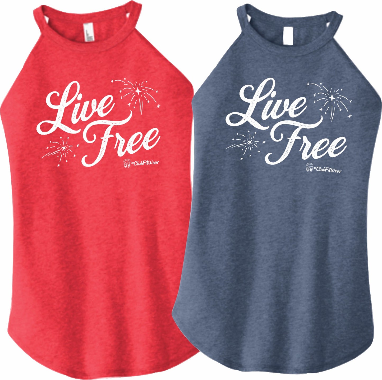 Live Free - High Neck Rocker Tank