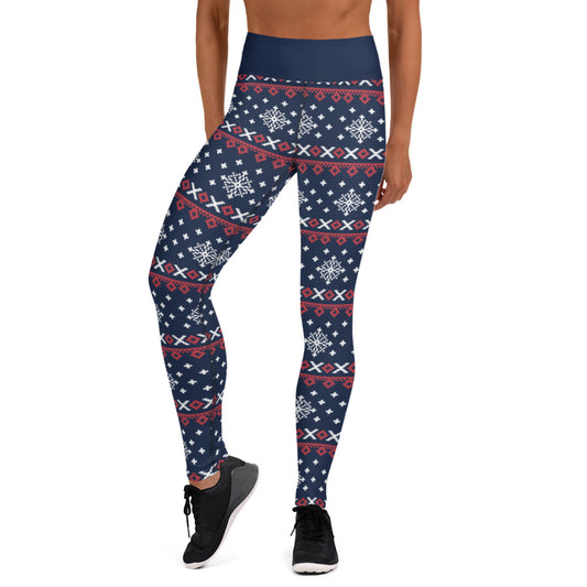 Ugly Christmas Snowflakes - Yoga Leggings