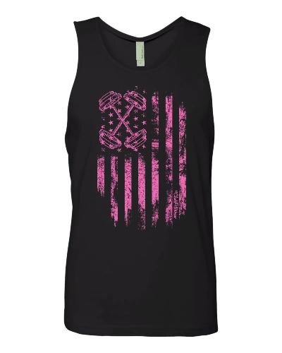 Pink Barbell Flag Tshirt - Awareness Edition