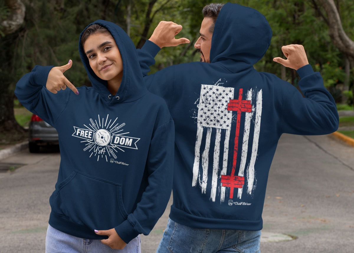 Freedom Barbell Flag Hoodie