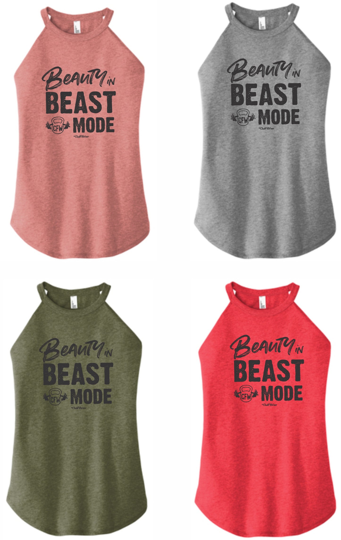 Beauty in Beast Mode - High Neck Rocker Tank