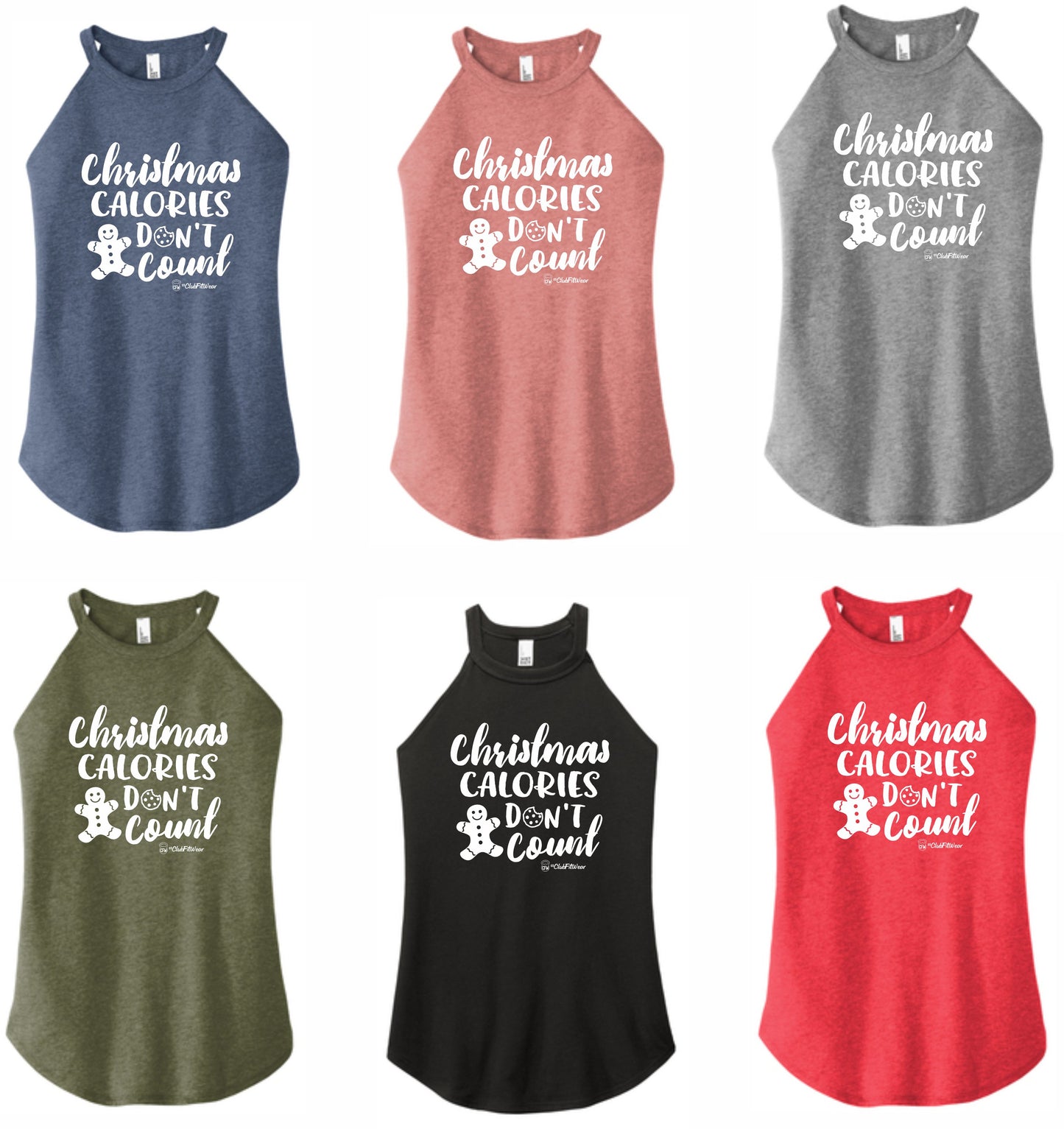 Christmas Calories don't Count - High Neck Rocker Tank