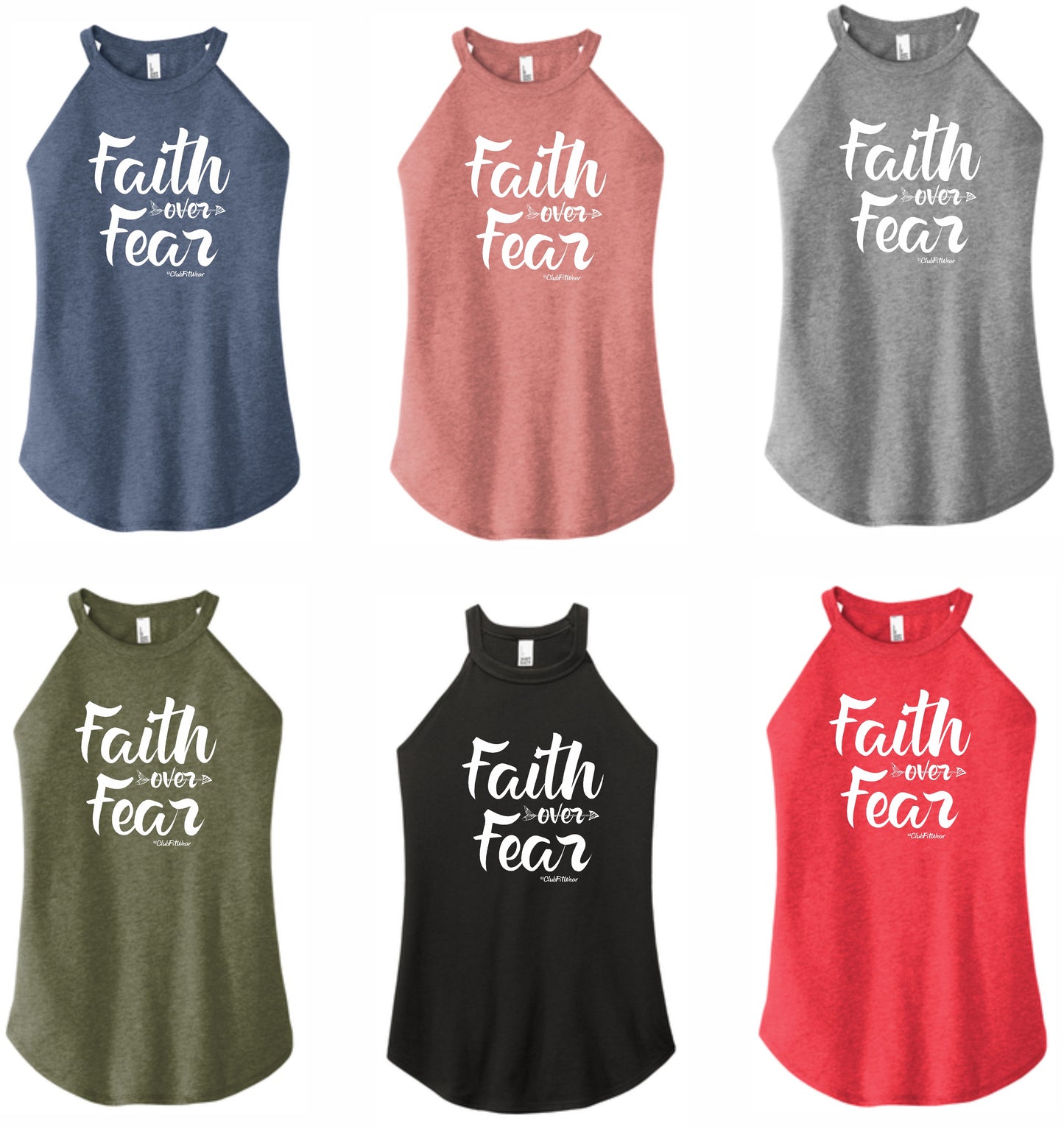 Faith over Fear - High Neck Rocker Tank