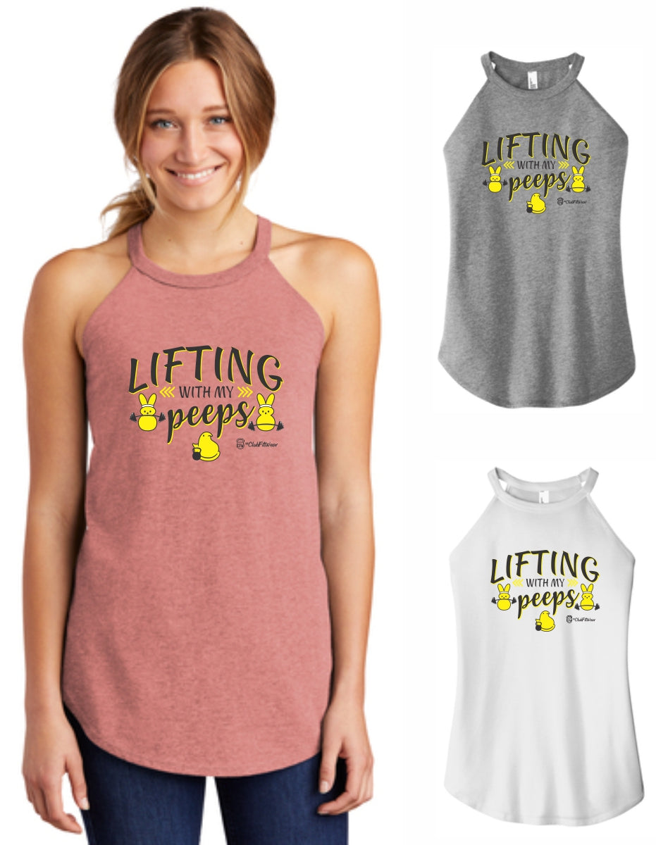 Lifting with my Peeps - High Neck Rocker Tank