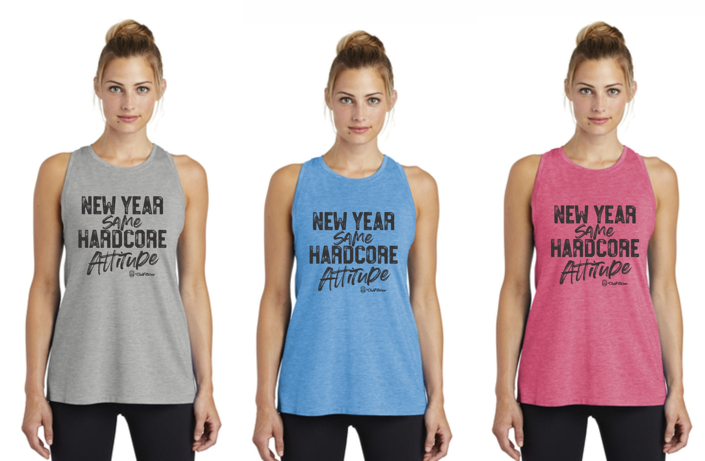 New Year Same Hardcore Attitude - Premium Racerback Muscle Tank