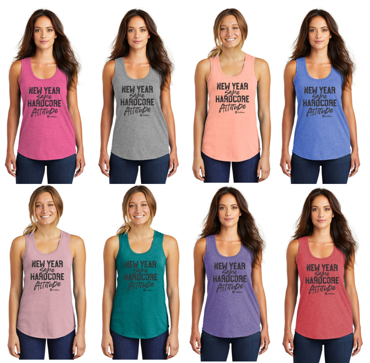 New Year Same Hardcore Attitude - Premium TriBlend Racerback Tank