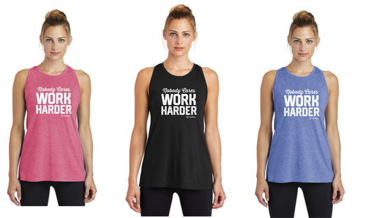 Nobody Cares Work Harder - Premium Racerback Muscle Tank