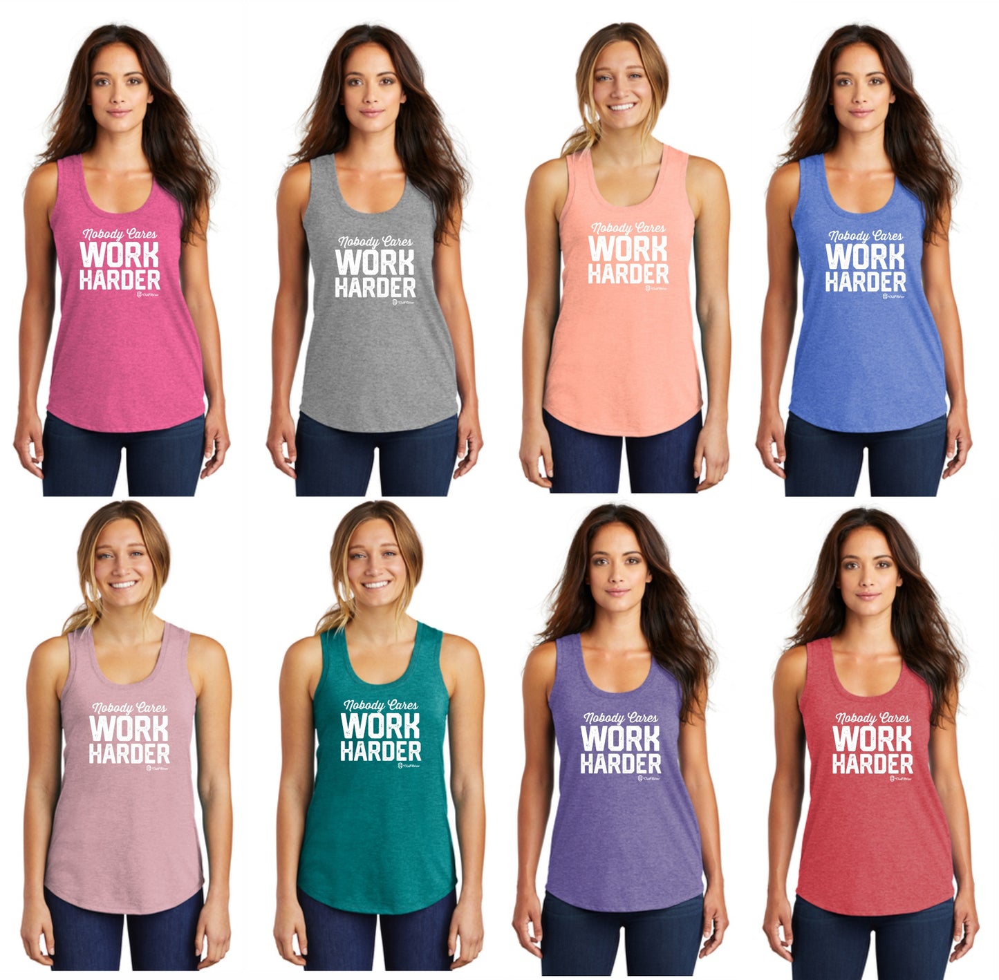 Nobody Cares Work Harder - Premium TriBlend Racerback Tank