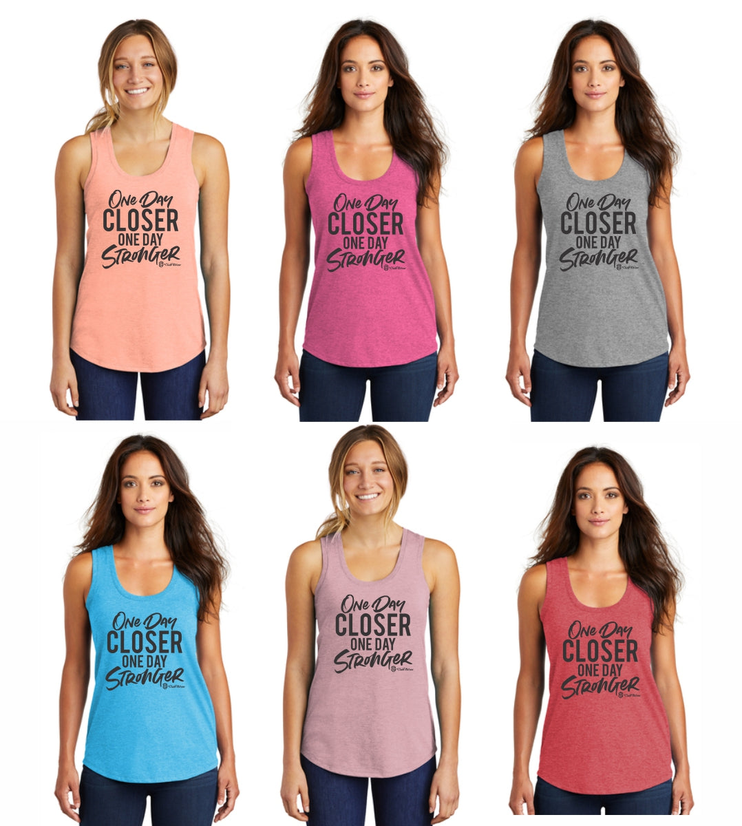 One Day Closer One Day Stronger - Premium TriBlend Racerback Tank