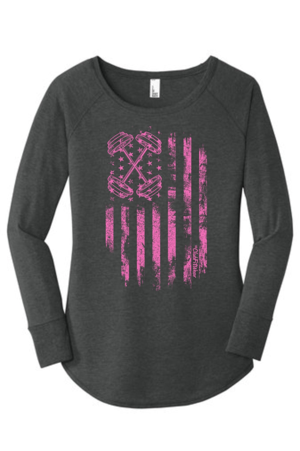 Pink Barbell Flag - Long Sleeve Tunic
