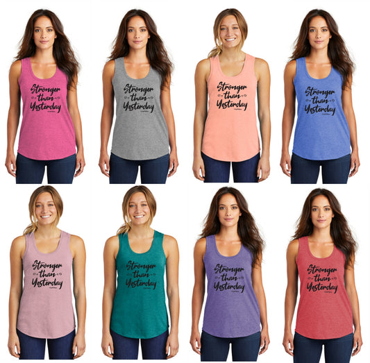 Stronger than Yesterday - Premium TriBlend Racerback Tank