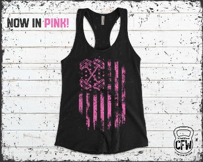 Pink Barbell Flag - Awareness Edition
