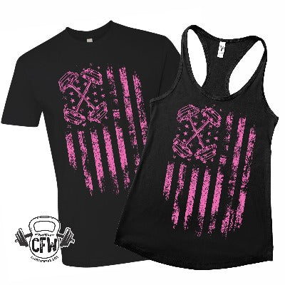 Pink Barbell Flag - Awareness Edition