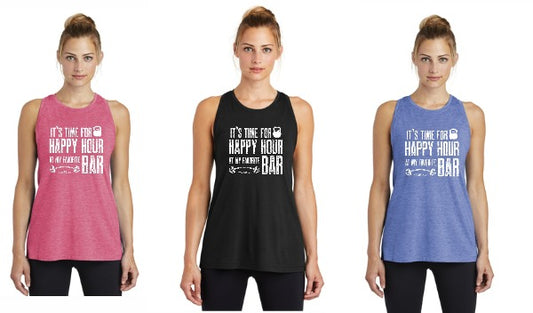 It's Time for Happy Hour at my Favorite Bar - Premium Racerback Muscle Tank