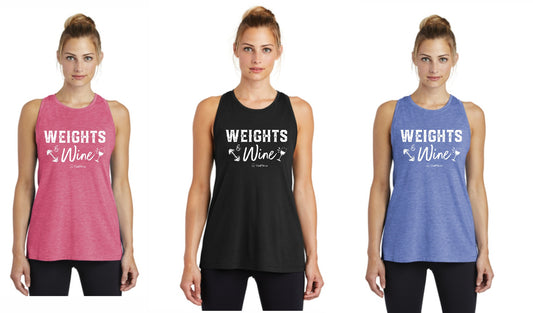 Weights & Wine - Premium Racerback Muscle Tank