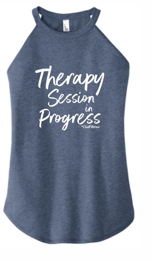 Therapy Session in Progress - High Neck Rocker Tank