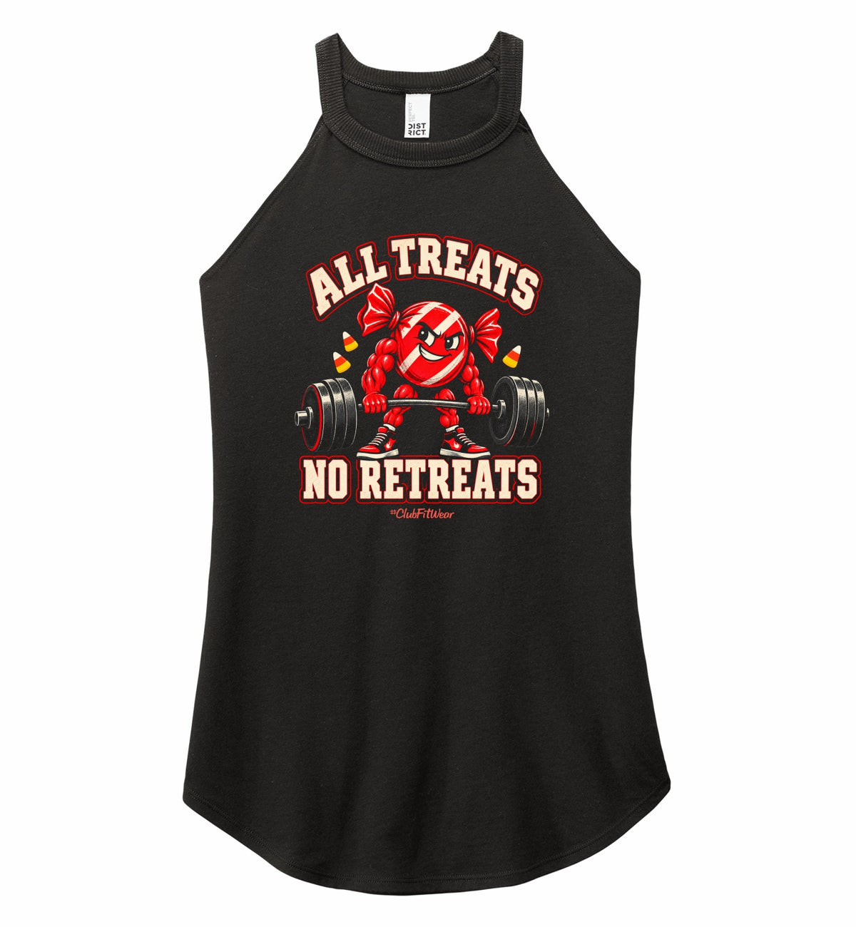 All Treats No Retreats Rocker Tank - Black