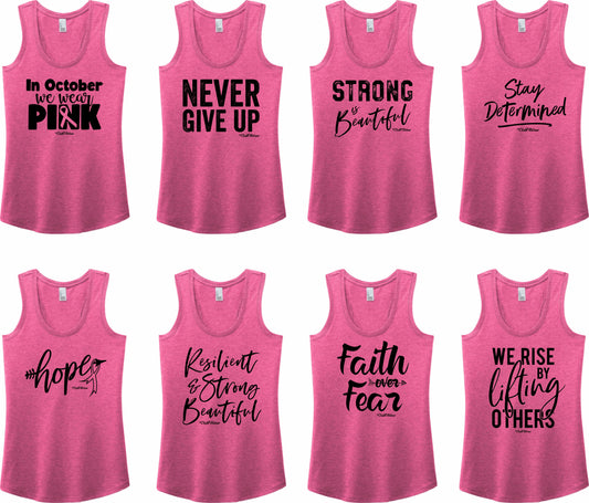 All Pink Breast Cancer Awareness Premium Racerback Tanks