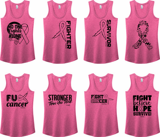 All Pink Breast Cancer Awareness Premium Racerback Tanks 2