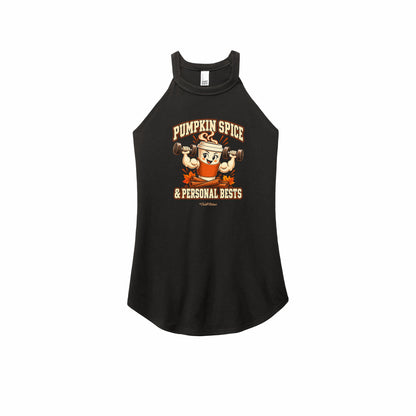 Pumpkin Spice and Personal Bests Rocker Tank - Black