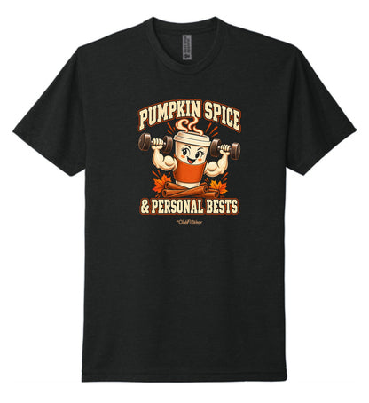 Pumpkin Spice and Personal Bests Unisex Tee - Black