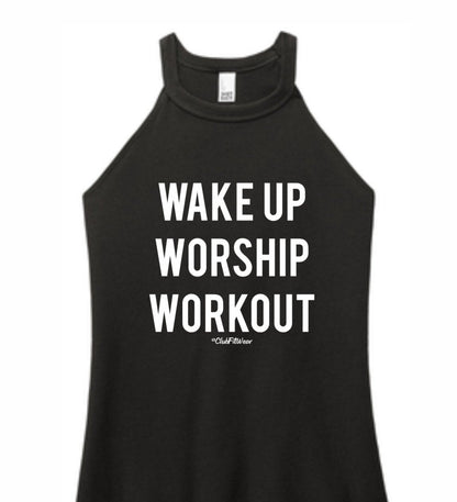 Wake Up Worship Workout - High Neck Rocker Tank