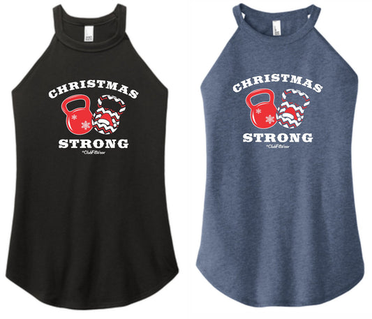 Christmas Strong - High Neck Rocker Tank