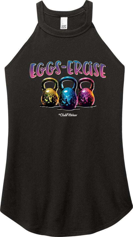 Eggs-Ercise - High Neck Rocker Tank