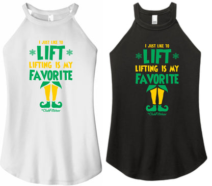 I Just Like to Lift Lifting is my Favorite - High Neck Rocker Tank