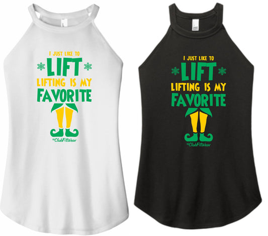 I Just Like to Lift Lifting is my Favorite - High Neck Rocker Tank