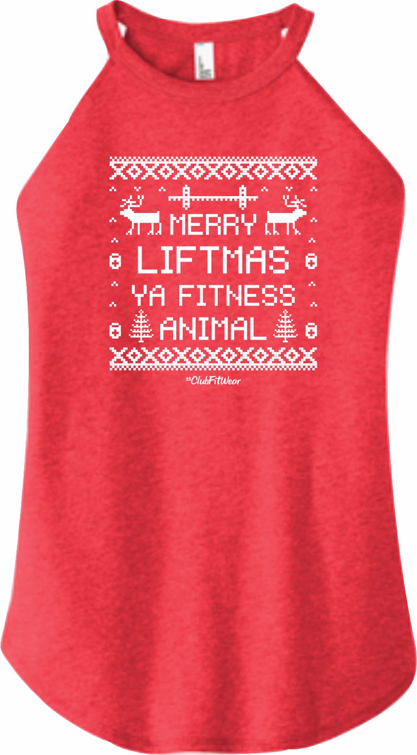 Merry Liftmas Ya Fitness Animal - High Neck Rocker Tank