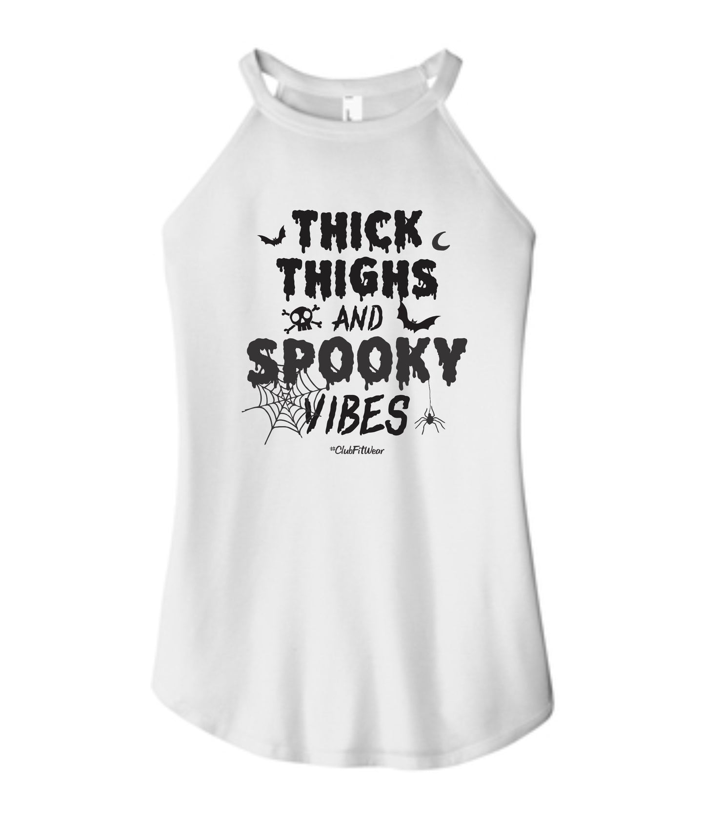 Thick Thighs and Spooky Vibes - High Neck Rocker Tank