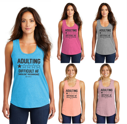 Adulting Difficult AF Wouldn't Recommend - Premium TriBlend Racerback Tank