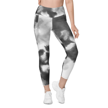 Black Watercolor CFW Logo - Leggings with pockets