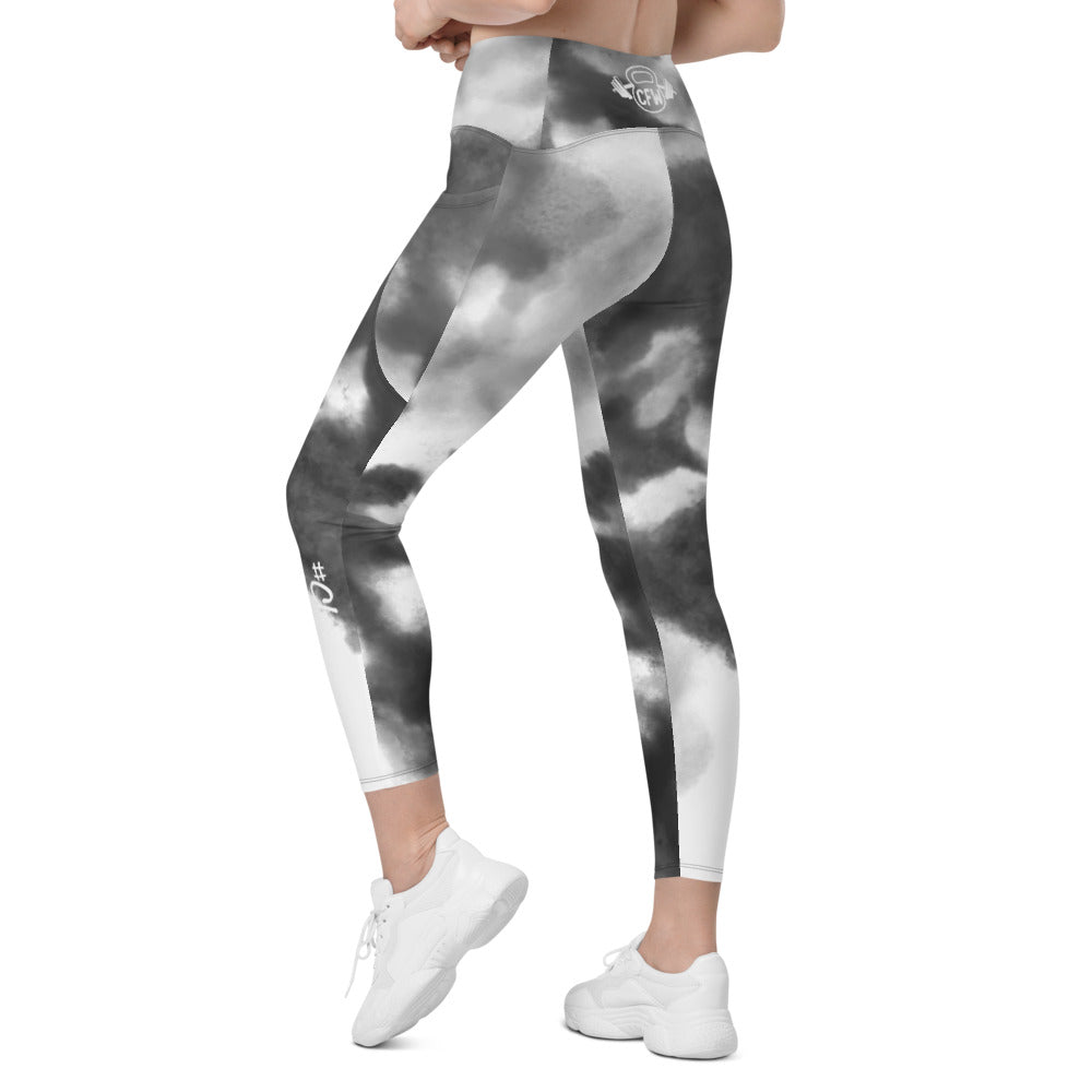 Black Watercolor CFW Logo - Leggings with pockets