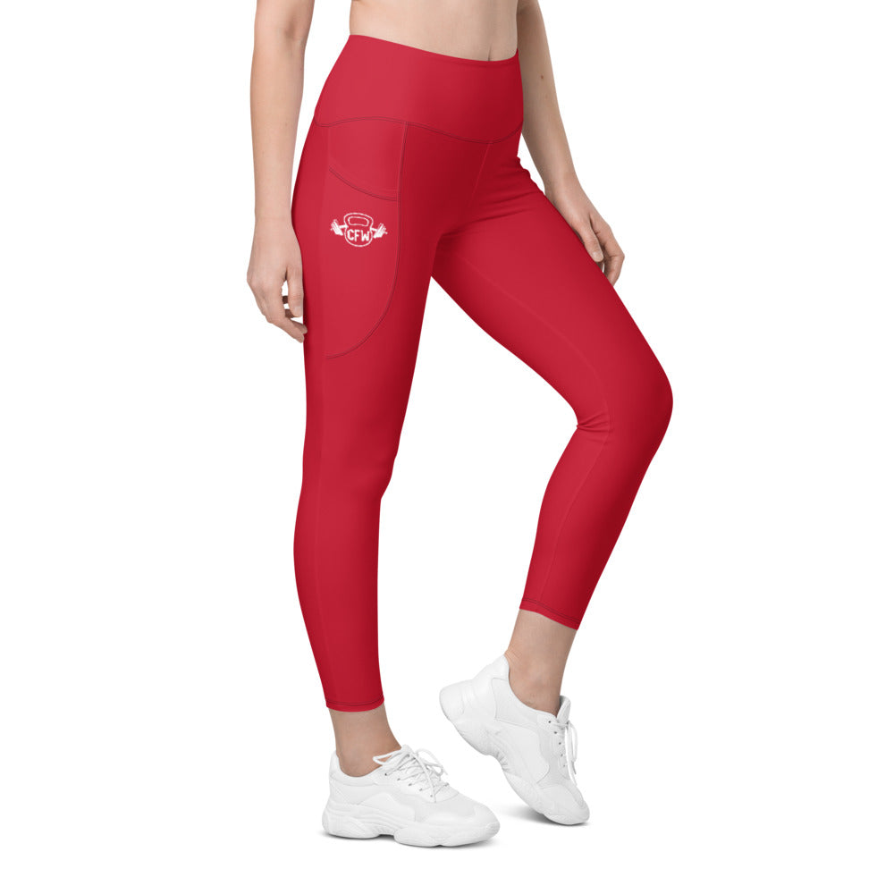 red and white nike leggings