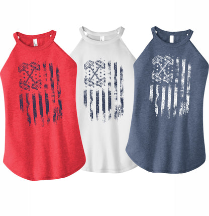 Barbell Flag - High Neck Rocker Tank