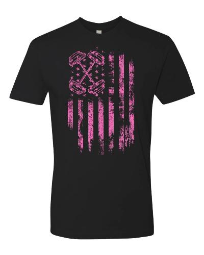 Pink Barbell Flag Tshirt - Awareness Edition