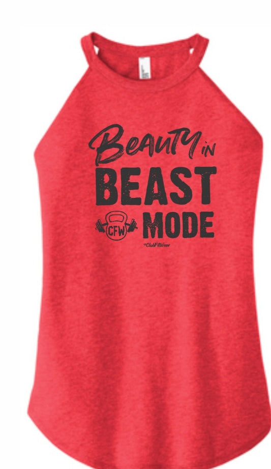 Beauty in Beast Mode - High Neck Rocker Tank